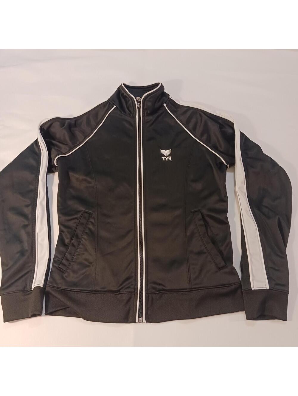 TYR Utah Swimming Long Sleeves Zippered Black Women's Jacket Size Small
